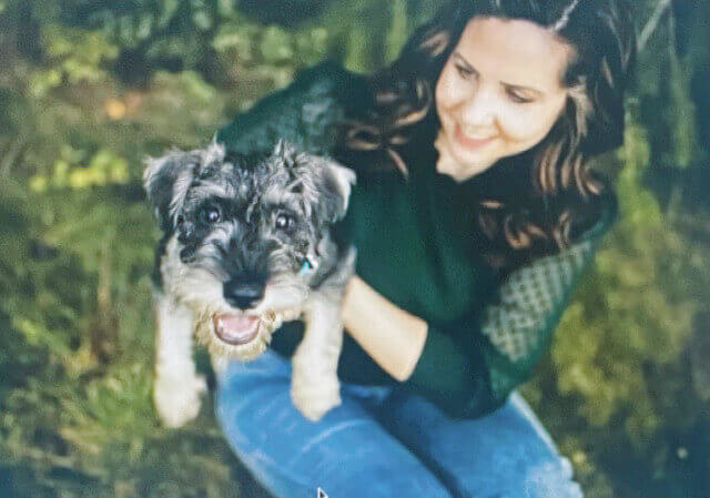 Kim with her dog